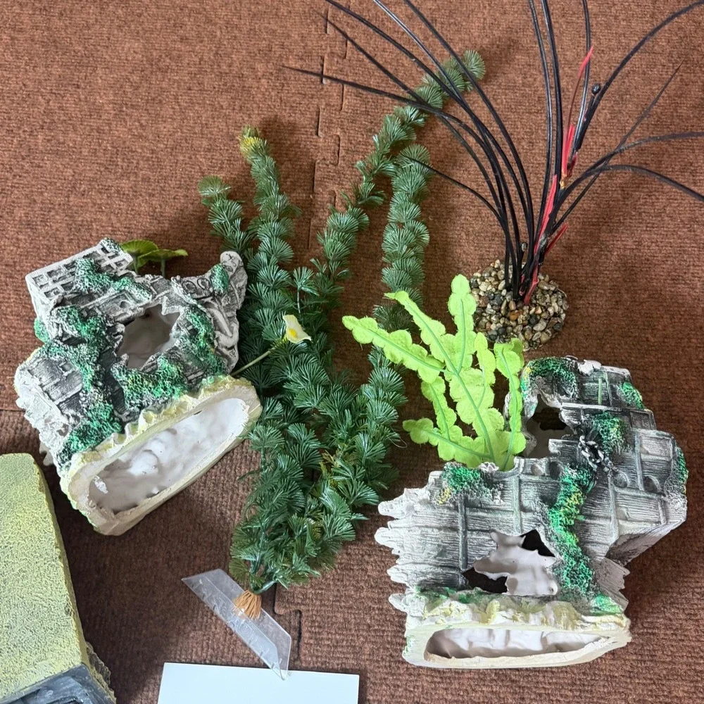 Buddha Statue and Ancient Temple Ruins‎ Aquarium Decorations 3 Piece Set